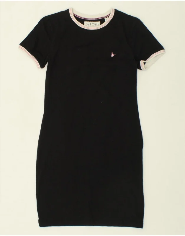 JACK WILLS Womens T-Shirt Dress UK 10 Small Black Cotton Nylon Fabric Polyester Fabric Spandex Fabric JACK WILLS Womens T-Shirt Dress UK 10 Small Black Cotton Nylon Fabric Polyester Fabric Spandex Fabric