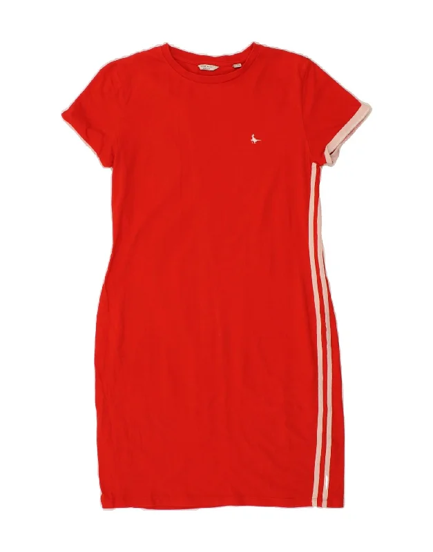 JACK WILLS Womens T-Shirt Dress UK 12 Medium Red Cotton Mesh Blend Leather Blend Suede Blend JACK WILLS Womens T-Shirt Dress UK 12 Medium Red Cotton Mesh Blend Leather Blend Suede Blend