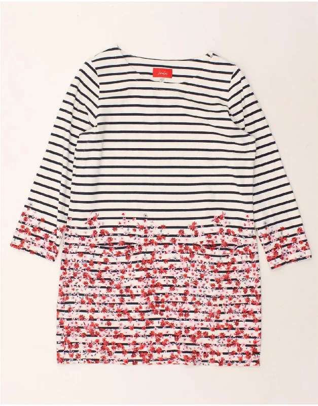 JOULES Womens 3/4 Sleeve T-Shirt Dress UK 12 Medium Multicoloured Floral Cozy Warm Stylish JOULES Womens 3/4 Sleeve T-Shirt Dress UK 12 Medium Multicoloured Floral Cozy Warm Stylish