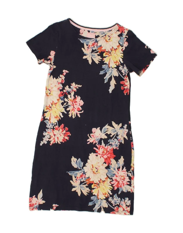 JOULES Womens Graphic T-Shirt Dress UK 10 Small Navy Blue Floral Cotton Oversized T-Shirt Spandex breathable JOULES Womens Graphic T-Shirt Dress UK 10 Small Navy Blue Floral Cotton Oversized T-Shirt Spandex breathable