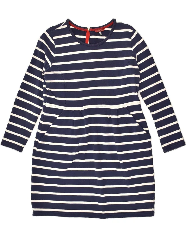 JOULES Womens Long Sleeve T-Shirt Dress UK 16 Large Navy Blue Striped Lace Blend Ribbed Blend Corduroy Blend JOULES Womens Long Sleeve T-Shirt Dress UK 16 Large Navy Blue Striped Lace Blend Ribbed Blend Corduroy Blend