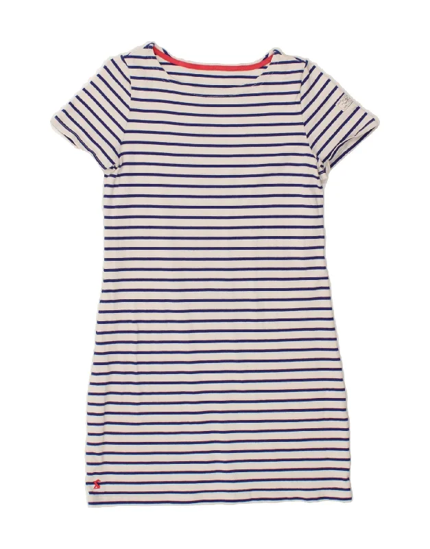 JOULES Womens T-Shirt Dress UK 10 Small Blue Striped Cotton Welt Pockets Slit Pockets JOULES Womens T-Shirt Dress UK 10 Small Blue Striped Cotton Welt Pockets Slit Pockets