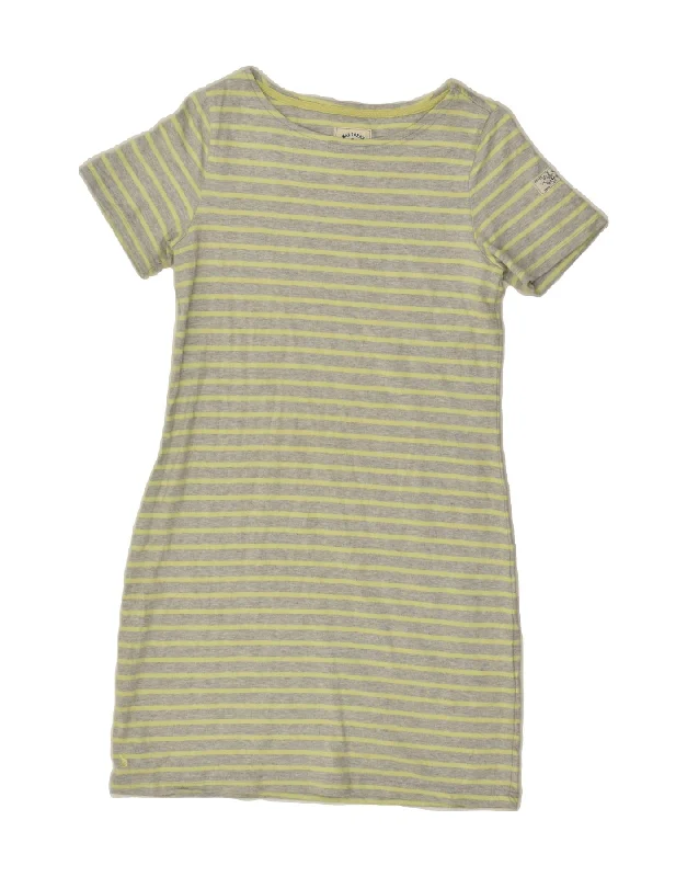 JOULES Womens T-Shirt Dress UK 10 Small Grey Striped Cotton Polka Dot Checkered Tartan JOULES Womens T-Shirt Dress UK 10 Small Grey Striped Cotton Polka Dot Checkered Tartan