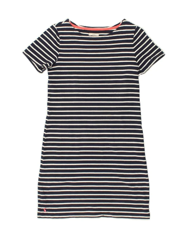 JOULES Womens T-Shirt Dress UK 10 Small Navy Blue Striped Nautical Mesh Canvas Denim JOULES Womens T-Shirt Dress UK 10 Small Navy Blue Striped Nautical Mesh Canvas Denim