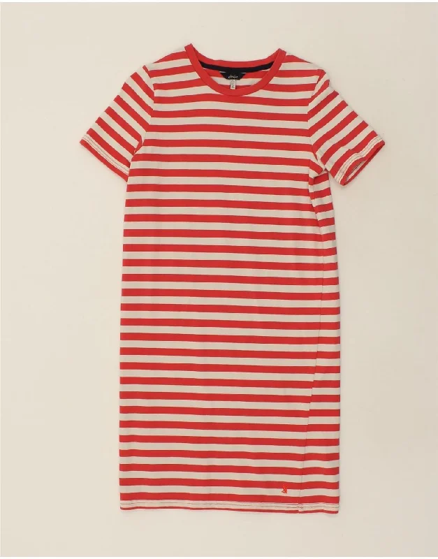 JOULES Womens T-Shirt Dress UK 8 Small Red Striped Cotton Solid Color Striped Floral JOULES Womens T-Shirt Dress UK 8 Small Red Striped Cotton Solid Color Striped Floral