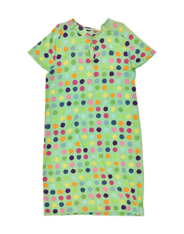 KEN SCOTT Womens Short Sleeves T-Shirt Dress IT 46 Large Green Spotted Chenille Blend Fleece Blend Nylon Blend KEN SCOTT Womens Short Sleeves T-Shirt Dress IT 46 Large Green Spotted Chenille Blend Fleece Blend Nylon Blend
