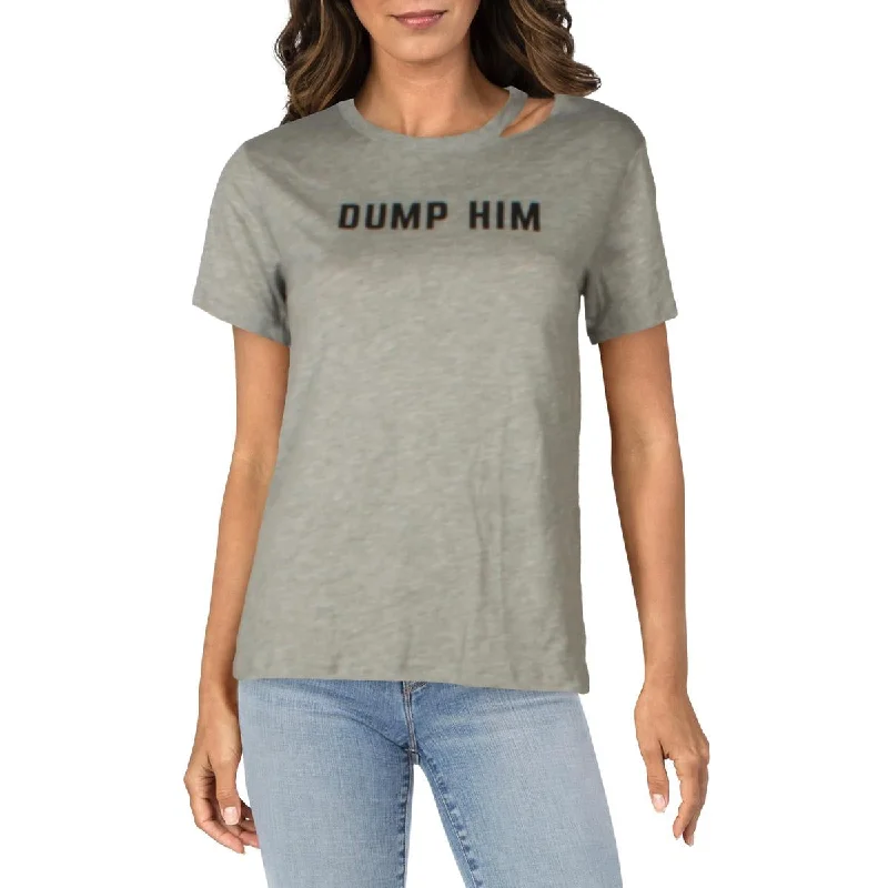 Knit Riot Womens Dump Him Ripped Crewneck T-Shirt Lace Blend Ribbed Blend Corduroy Blend Knit Riot Womens Dump Him Ripped Crewneck T-Shirt Lace Blend Ribbed Blend Corduroy Blend