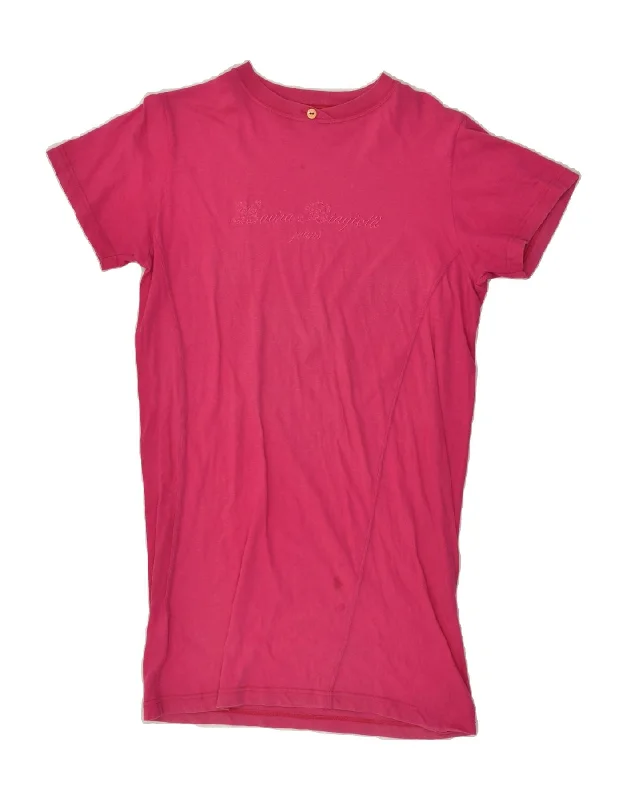 LAURA BIAGIOTTI Womens Graphic T-Shirt Dress UK 10 Small Pink Cotton Welt Pockets Slit Pockets Flap Pockets LAURA BIAGIOTTI Womens Graphic T-Shirt Dress UK 10 Small Pink Cotton Welt Pockets Slit Pockets Flap Pockets