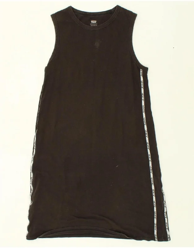 LEVI'S Womens Sleeveless T-Shirt Dress UK 10 Small Brown Cotton Rayon Velvet Corduroy LEVI'S Womens Sleeveless T-Shirt Dress UK 10 Small Brown Cotton Rayon Velvet Corduroy