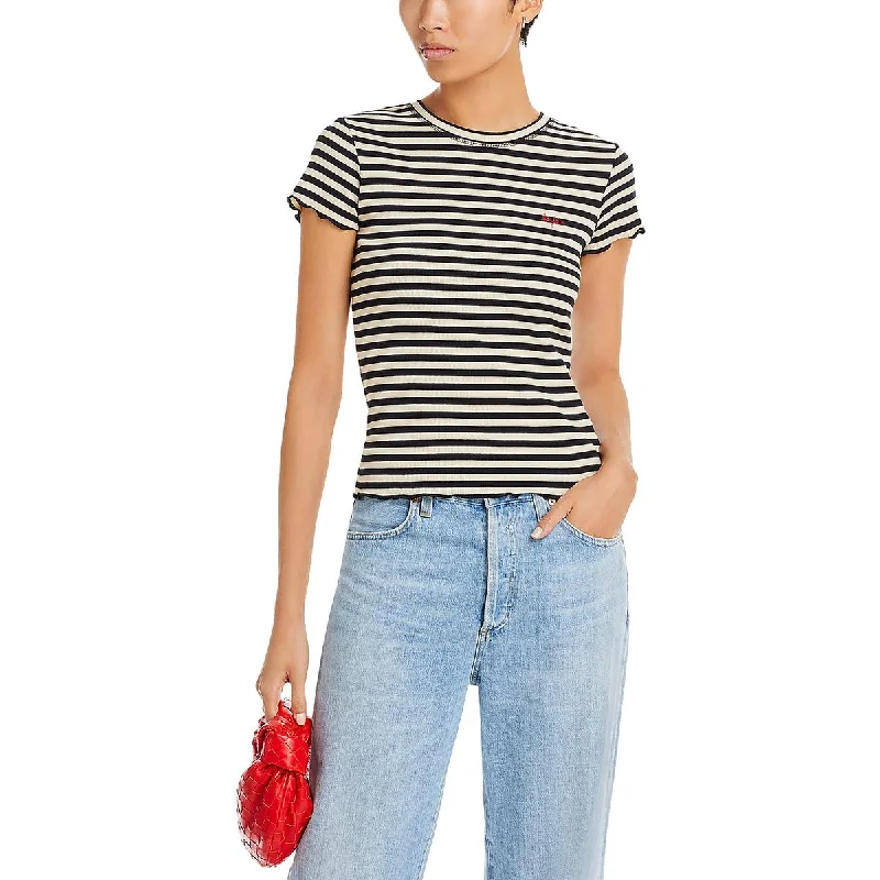 Maison Labiche Womens Folies Bonjour Striped Cotton T-Shirt Houndstooth Herringbone Solid Maison Labiche Womens Folies Bonjour Striped Cotton T-Shirt Houndstooth Herringbone Solid