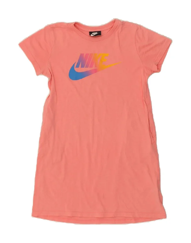 NIKE Womens Graphic T-Shirt Dress UK 10 Small Pink Zippered Front Buttoned Front Snap Front NIKE Womens Graphic T-Shirt Dress UK 10 Small Pink Zippered Front Buttoned Front Snap Front