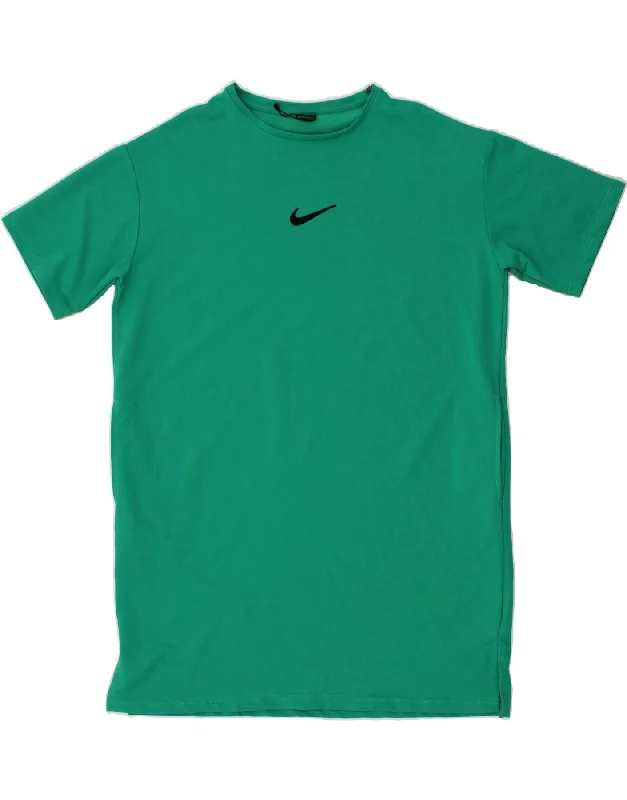 NIKE Womens T-Shirt Dress UK 22 3XL Green Elasticated Padded Insulated