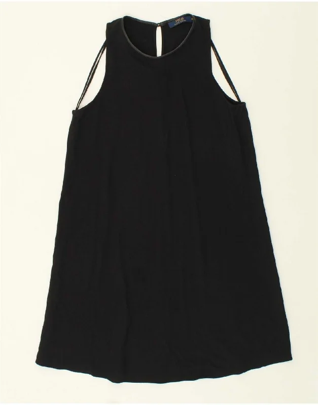 POLO RALPH LAUREN Womens Sleeveless T-Shirt Dress US 10 Large Black Rayon Fabric Velvet Fabric Corduroy Fabric POLO RALPH LAUREN Womens Sleeveless T-Shirt Dress US 10 Large Black Rayon Fabric Velvet Fabric Corduroy Fabric
