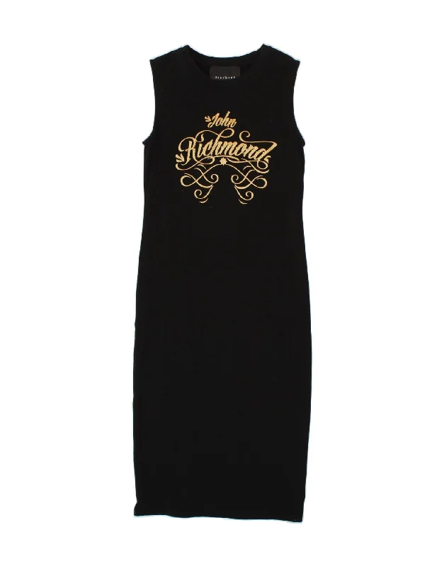 RICHMOND Womens Sleeveless T-Shirt Dress IT 42 Medium Black Cotton Spandex Blend Rayon Blend Denim Blend RICHMOND Womens Sleeveless T-Shirt Dress IT 42 Medium Black Cotton Spandex Blend Rayon Blend Denim Blend