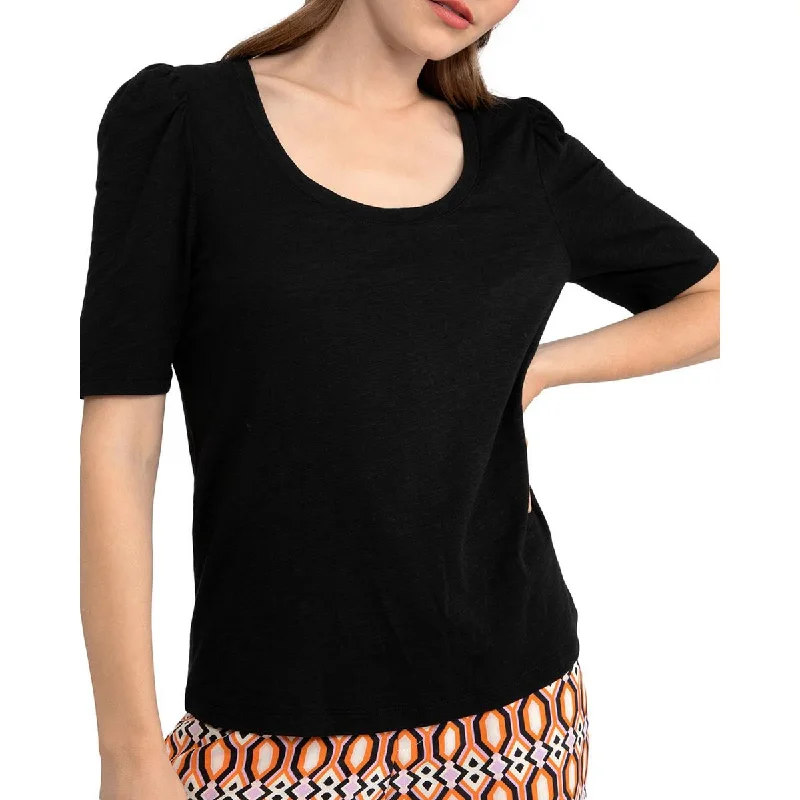 Sanctuary Womens Full Bloom Scoop Neck Short Sleeve T-Shirt Handmade Hand-knitted Hand-woven
