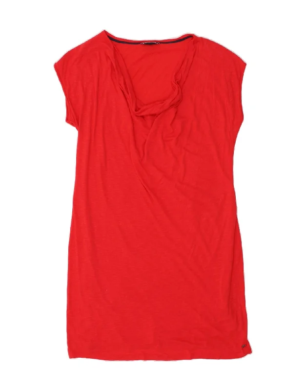 TOMMY HILFIGER Womens T-Shirt Dress UK 16 Large Red Viscose Faux Fur Fabric Real Fur Fabric Shearling Fabric TOMMY HILFIGER Womens T-Shirt Dress UK 16 Large Red Viscose Faux Fur Fabric Real Fur Fabric Shearling Fabric