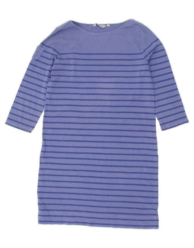 VINEYARD VINES Womens 3/4 Sleeve T-Shirt Dress UK 10 Small Purple Striped Fleece Nylon Spandex VINEYARD VINES Womens 3/4 Sleeve T-Shirt Dress UK 10 Small Purple Striped Fleece Nylon Spandex