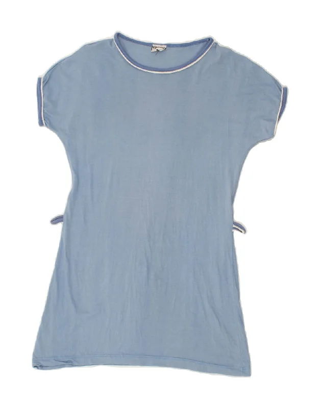 VINTAGE Womens T-Shirt Dress UK 6 XS Blue Fashionable Trendy Casual
