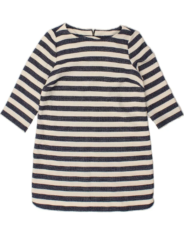 WHITE STUFF Womens 3/4 Sleeve T-Shirt Dress UK 14 Medium Navy Blue Striped Lace Blend Ribbed Blend Corduroy Blend WHITE STUFF Womens 3/4 Sleeve T-Shirt Dress UK 14 Medium Navy Blue Striped Lace Blend Ribbed Blend Corduroy Blend
