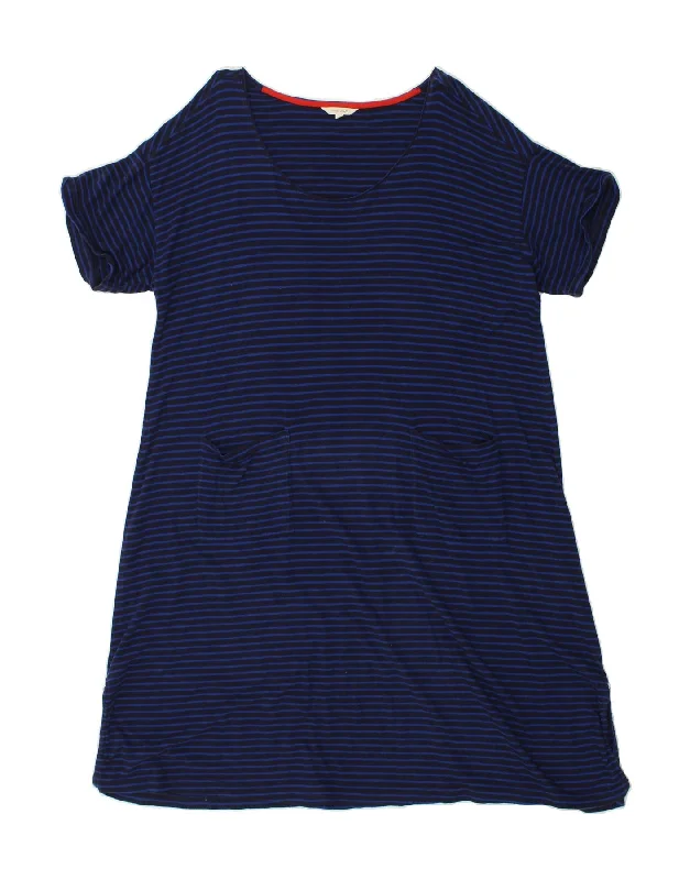 WHITE STUFF Womens T-Shirt Dress UK 16 Large Navy Blue Striped Cotton Handmade Hand-knitted Hand-woven WHITE STUFF Womens T-Shirt Dress UK 16 Large Navy Blue Striped Cotton Handmade Hand-knitted Hand-woven