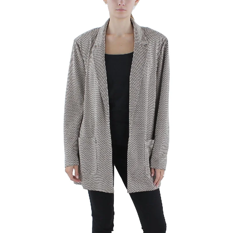 Anne Klein Womens Chevron Office Wear Open-Front Blazer Women's Luxury Jacket
