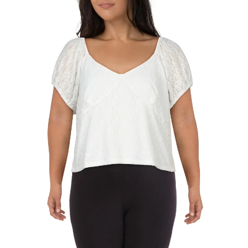 Calvin Klein Womens Plus Layered Pullover Top Textured Knit Design