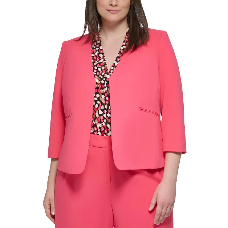 Calvin Klein Womens Plus Work Casual Open-Front Blazer Women's Vacation Suit