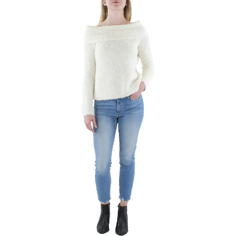 Cinq a Sept Womens Leya Wool Blend Off The Shoulder Pullover Sweater Boyleg Sleeve Pullover