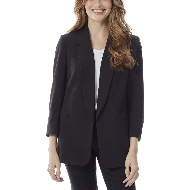 Jones New York Womens Office Notch Collar Open-Front Blazer Women's Patchwork Suit