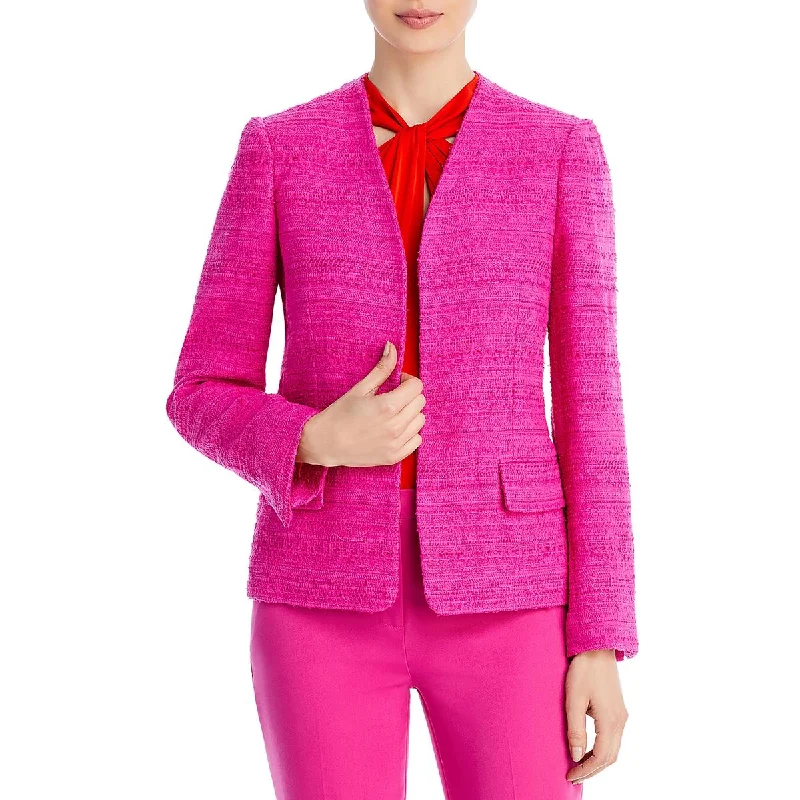 Kobi Halperin Womens Elle Tweed Business Open-Front Blazer Plus Size Women's Coat