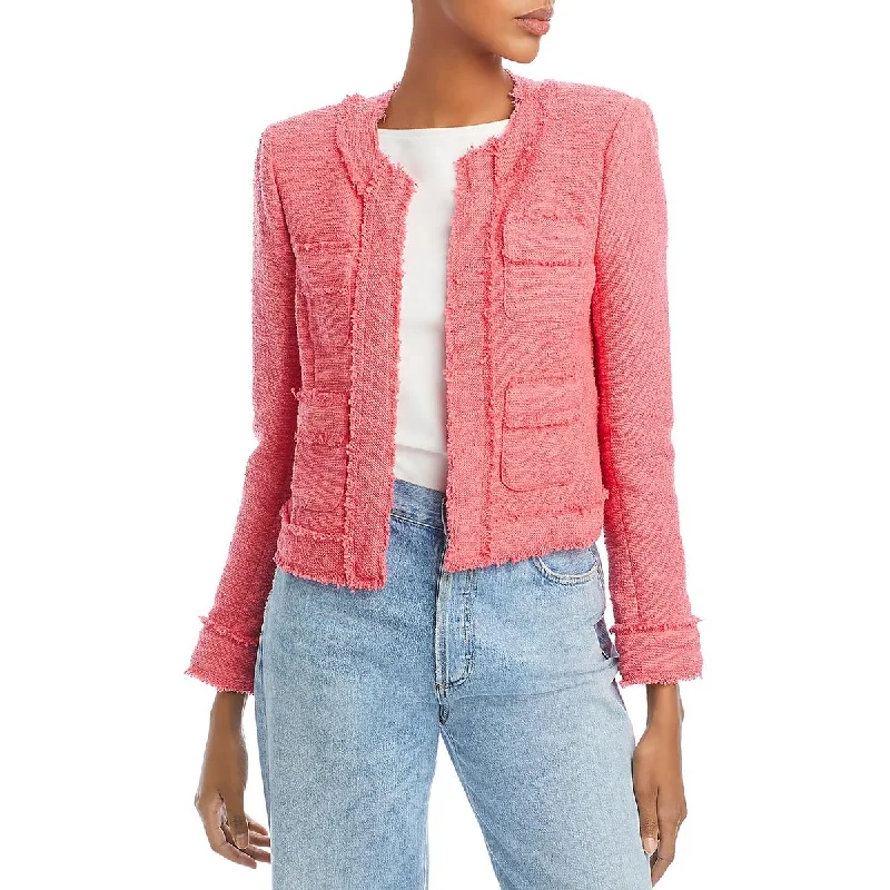 L'Agence Womens Keaton Fringe  Open-Front Blazer Women's Solid Blazer