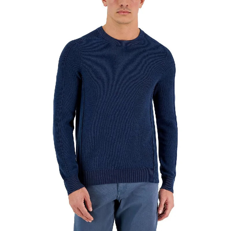 Michael Kors Mens Cotton Knit Pullover Sweater Sheath Sleeve Elegant