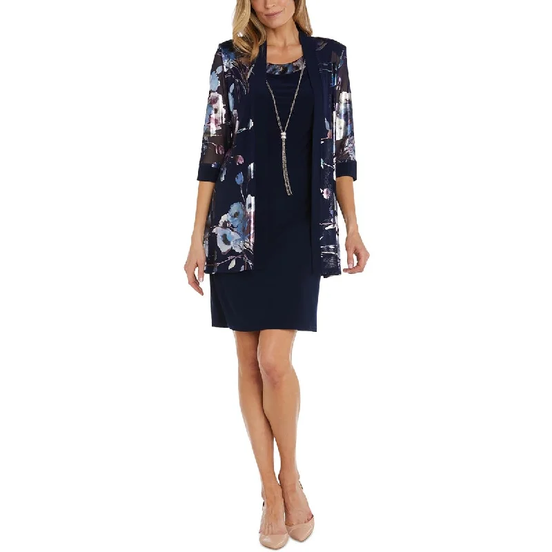 R&M Richards Womens Printed Mesh Duster Blazer Winter Women's Blazer