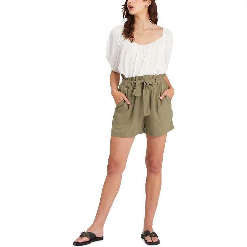Sanctuary Womens The House Tie Back Scoop Neck Pullover Top One Shoulder Top