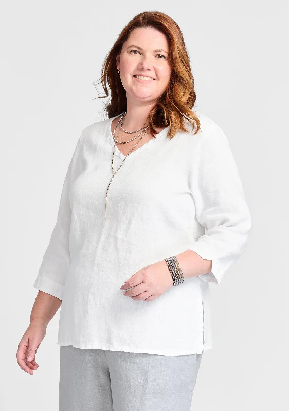 V Pullover - Linen Shirt - FINAL SALE Surplice Neck Pullover