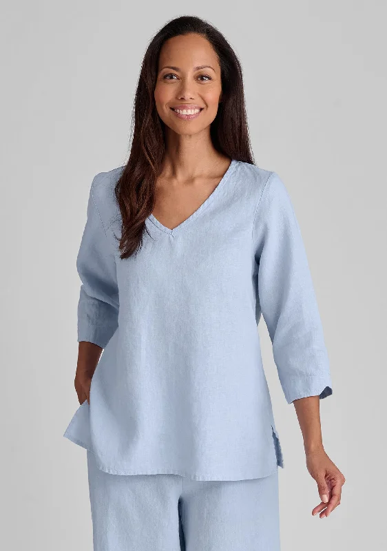 V Pullover - Linen Shirt Sabrina Neck Pullover