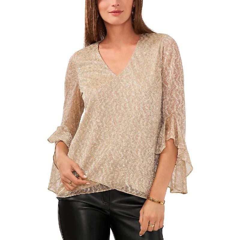 Vince Camuto Womens   V Neck Shirt Pullover Top Long Sleeve Pullover
