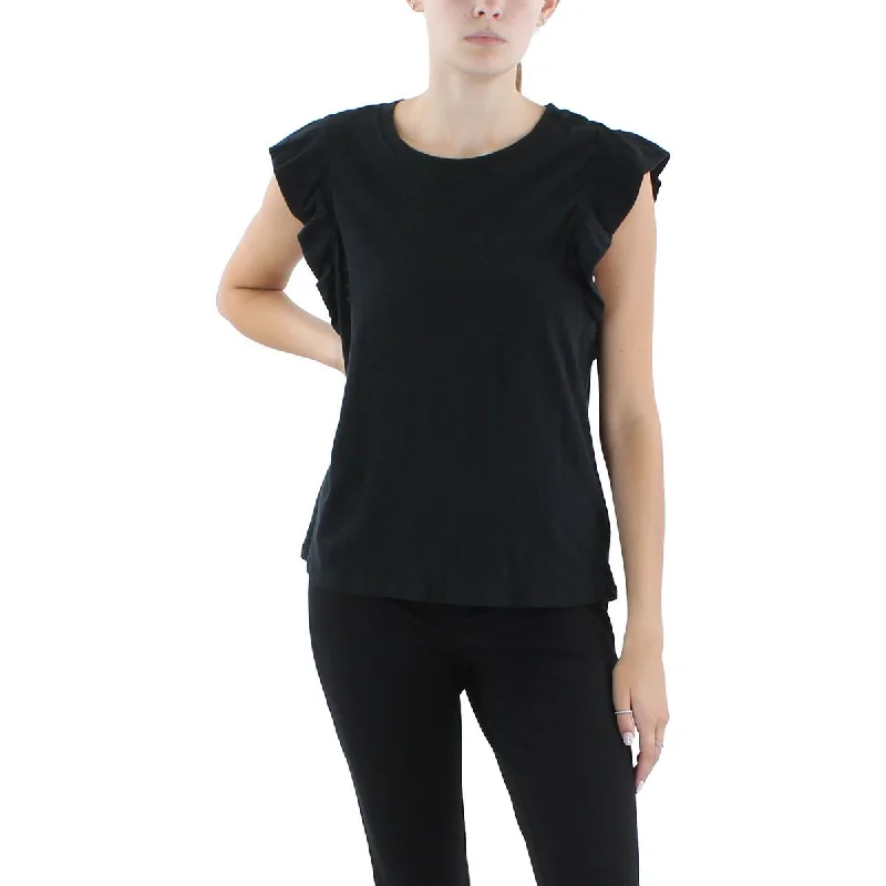 Z Supply Womens Flutter Sleeve Crewneck Pullover Top Alpaca Blend Soft