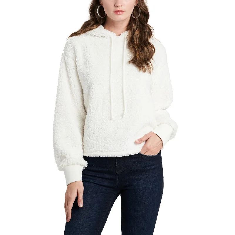 1.State Womens Cropped Comfy Hoodie Hoodie with Applique Textured Unique