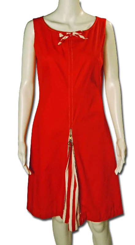 Scarlet 1960s Cotton Dress, Zip Surprise