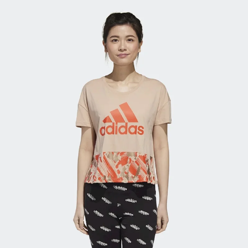 2 x Adidas Womens Beige U4u Cropped Athletic Tee T-Shirt Real Fur Shearling Chenille