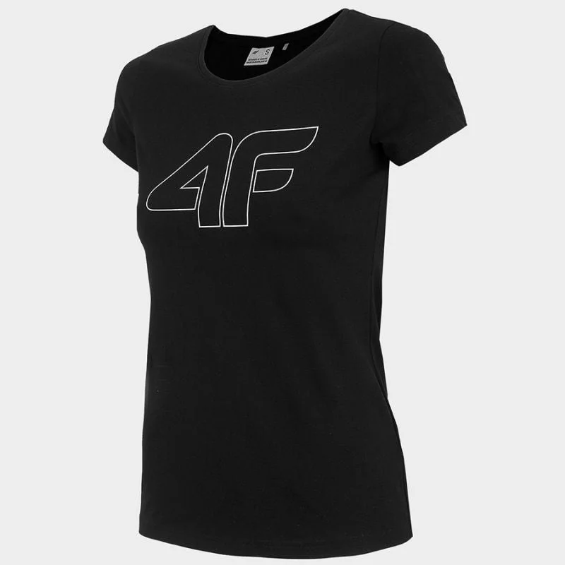 4F Womens Short Sleeves T-shirt - Black Mesh Blend Leather Blend Suede Blend