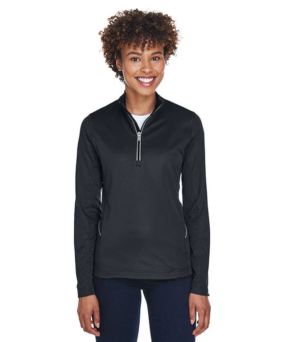 8230L - UltraClub Ladies Cool & Dry Sport Quarter-Zip Pullover Elbow Length Sleeve