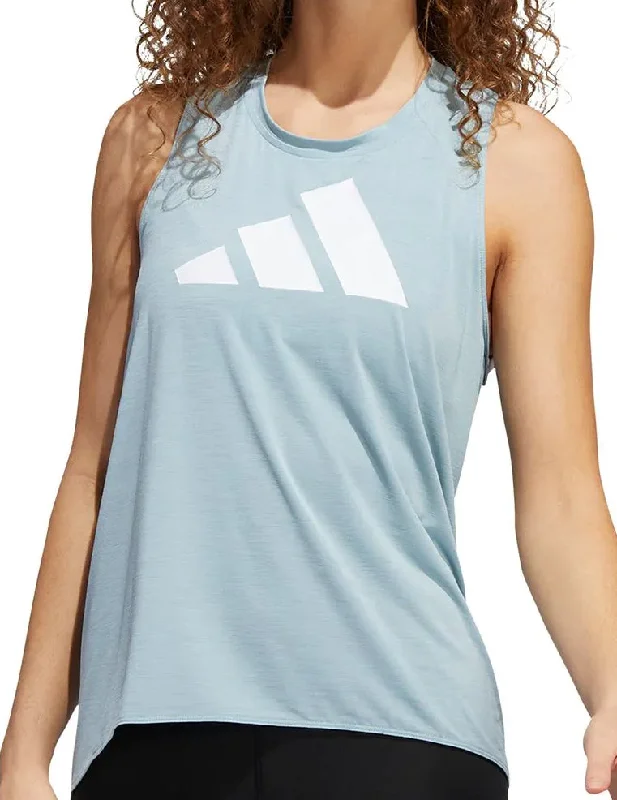 adidas 3 Stripes Bar Logo Womens Running Vest Tank Top - Grey chic tank top