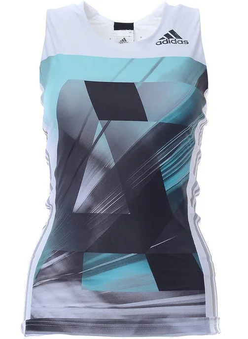 adidas Adizero Womens Running Vest Tank Top - White sequin tank top