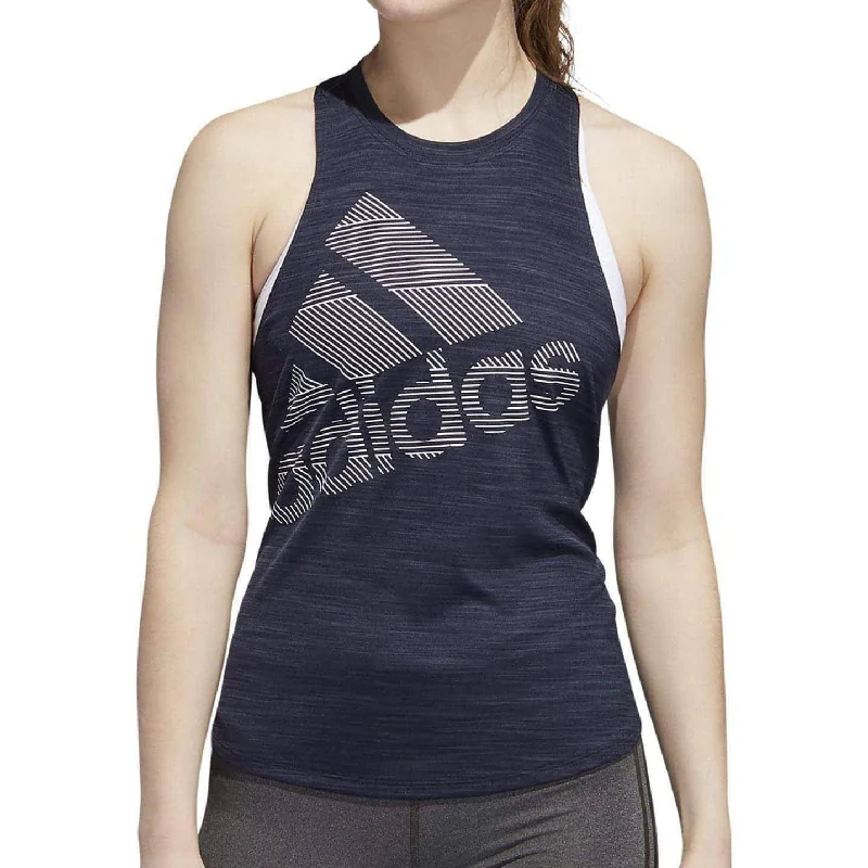 adidas Badge Of Sport Womens Training Vest Tank Top - Blue activewear tank top