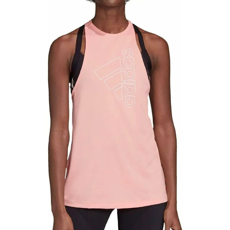 adidas Badge Of Sport Womens Training Vest Tank Top - Pink high neck tank