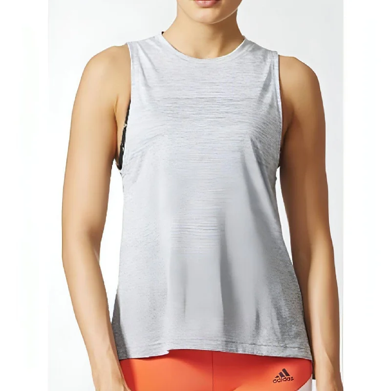 adidas Boxtank Melange Womens Vest Tank Top - White casual tank top