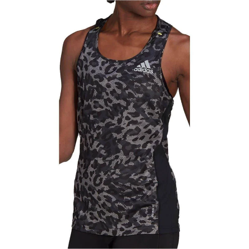 adidas Fast Graphic Womens Running Vest Tank Top - Grey fashionable tank top