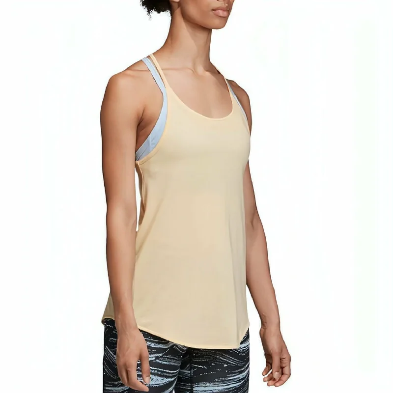 adidas Wanderlust Womens Long Vest Tank Top - Orange vintage tank top